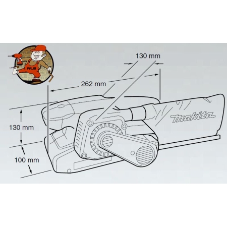 9911 Szlifierka taśmowa Makita 650W el. regulacja obrotów