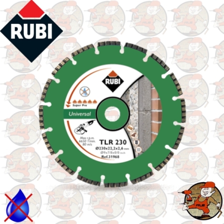 TLR230 Ref.31968 Tarcza diamentowa uniwersalna do materiałów budowlanych, obrzeże turbolaser Rubi TLR 230